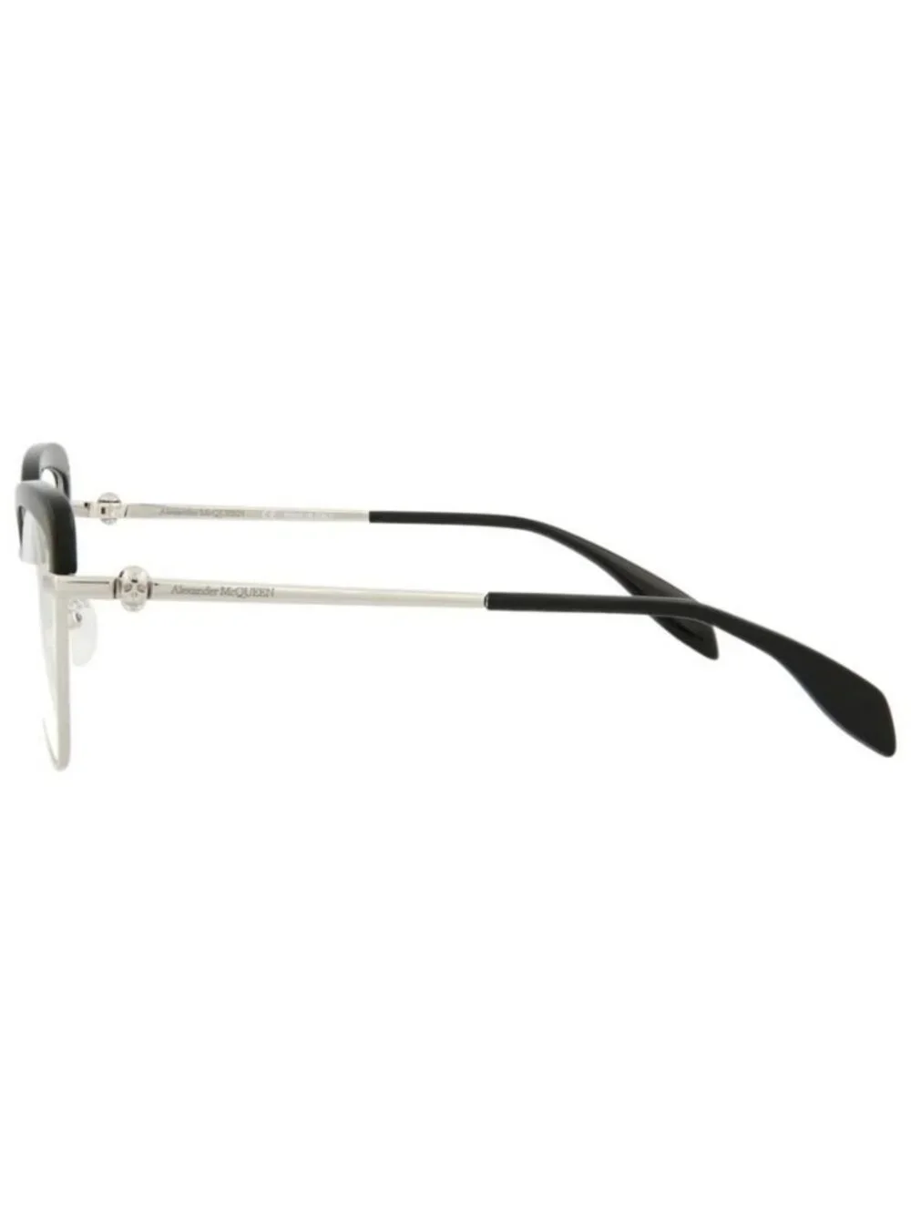 New Alexander McQueen Womens Cat Eye Silver Silver Transparent Fashion Designer